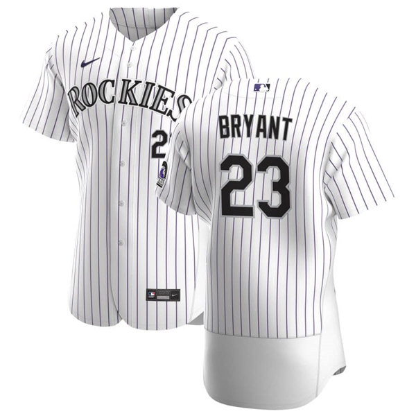Men's Colorado Rockies #23 Kris Bryant White Stitched Baseball Jersey